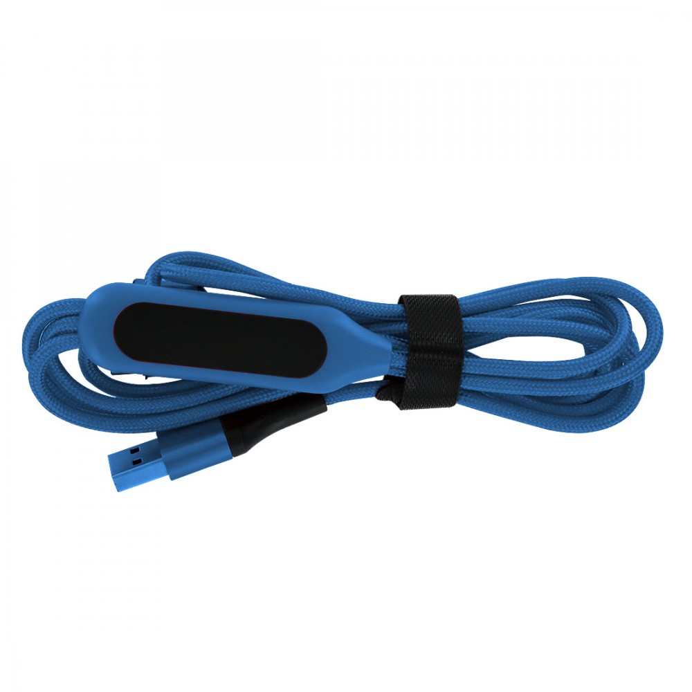 M4.9 Kabel ładujący 5 w 1 z prostokątnym uchwytem ze świecącym logo LED Niebieski - obrazek 2