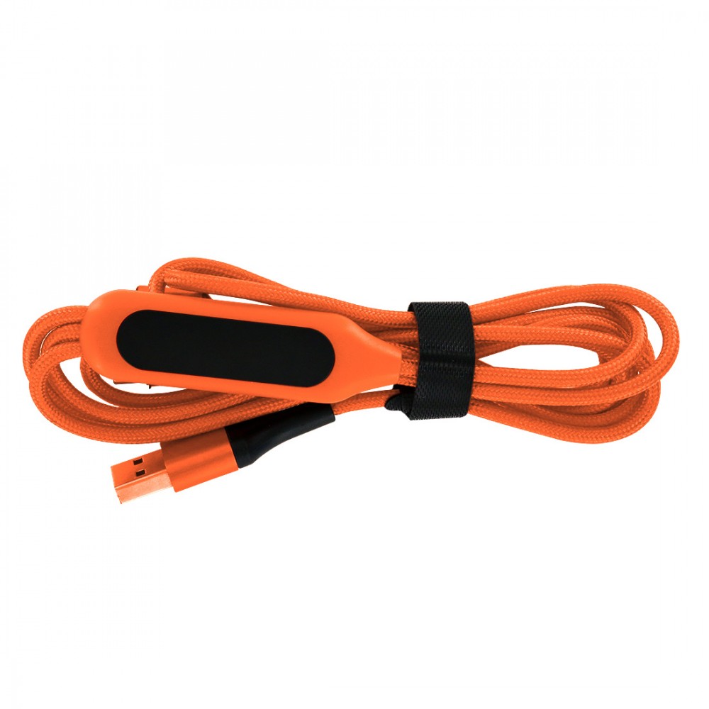 M4.9 Kabel ładujący 5 w 1 z prostokątnym uchwytem ze świecącym logo LED Pomarańczowy - obrazek 3