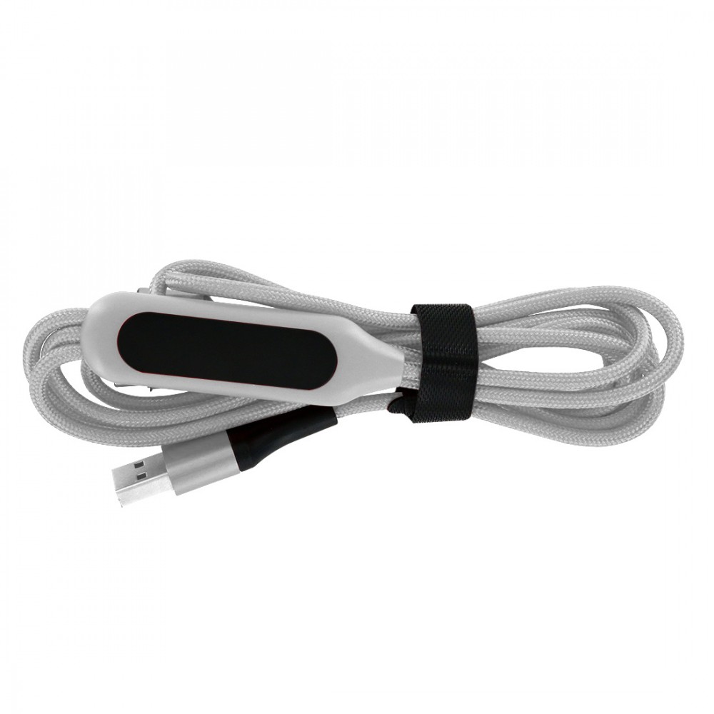 M4.9 Kabel ładujący 5 w 1 z prostokątnym uchwytem ze świecącym logo LED Szary - obrazek 2