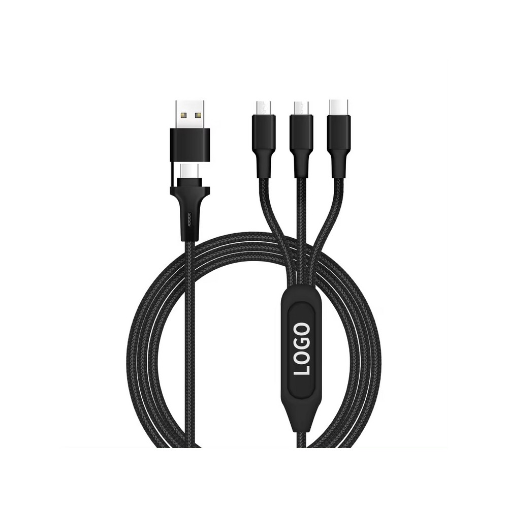 M4.9 Kabel ładujący 5 w 1 z prostokątnym uchwytem ze świecącym logo LED Czarny - obrazek 4