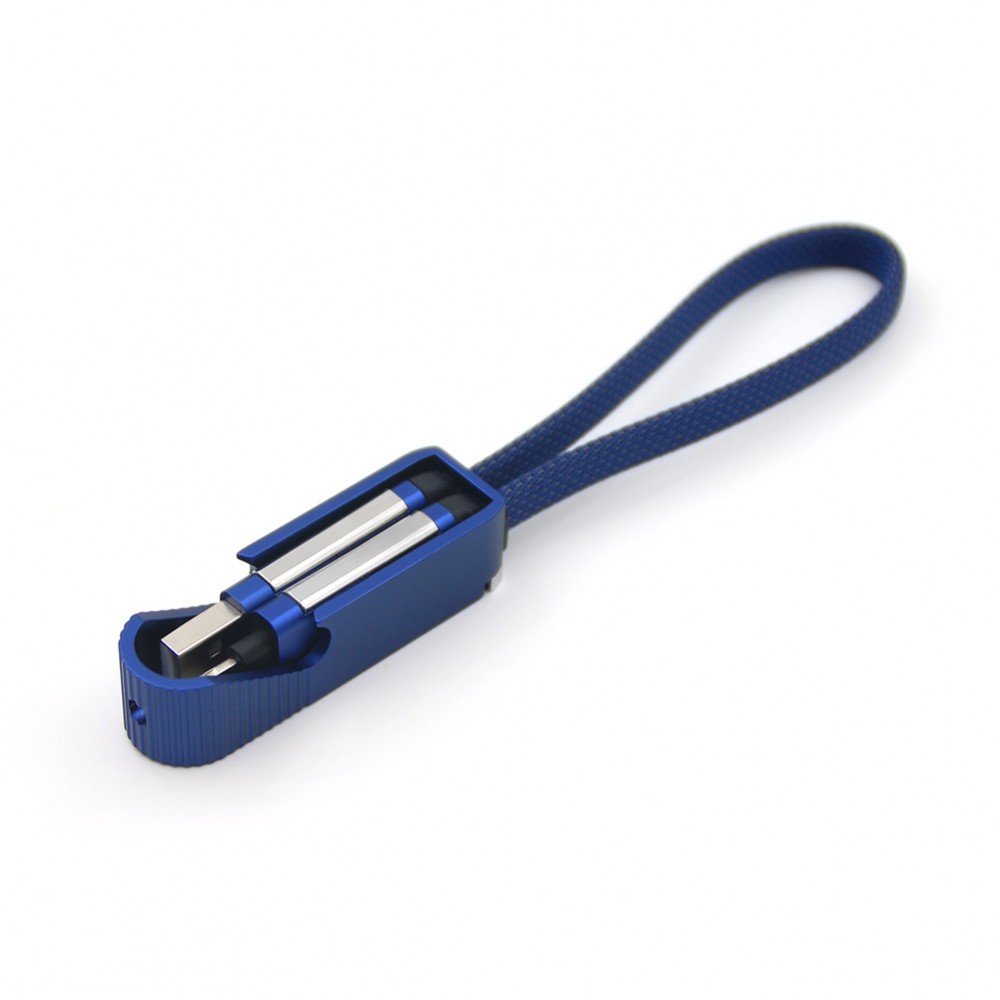 M0.7 Breloczek Otwieracz do butelek z kablem Type C / Lightning Niebieski