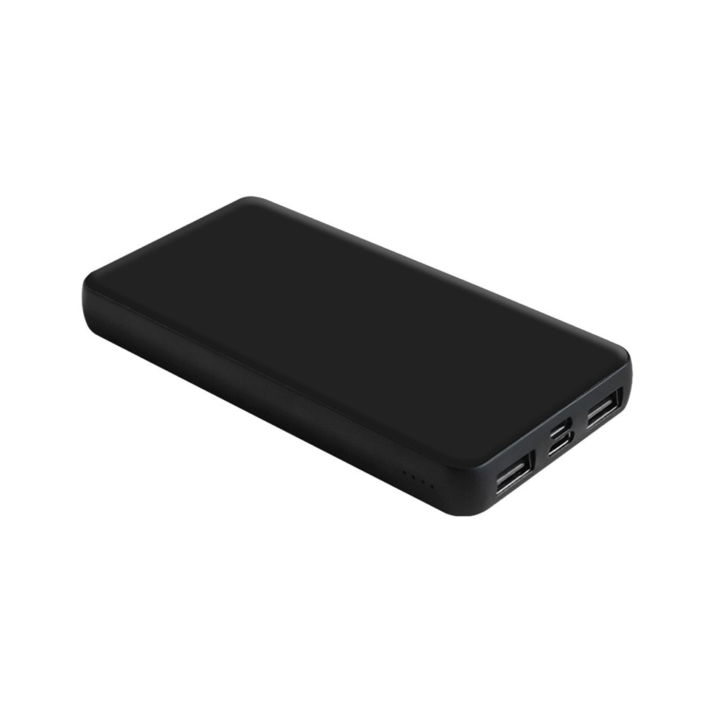 M4.12 Czarny powerbank z recyklingowanego plastiku z podświetlanym logo - 8000 mAh