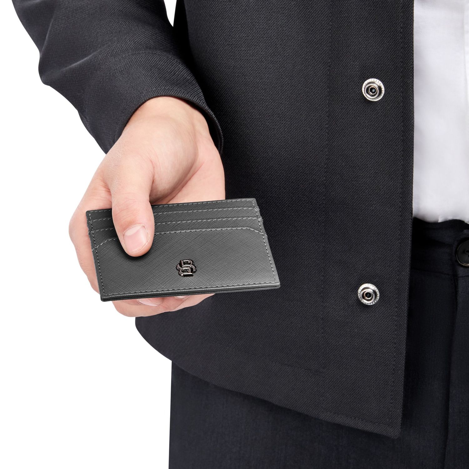Etui na karty Double B Saffiano Grey - obrazek 4