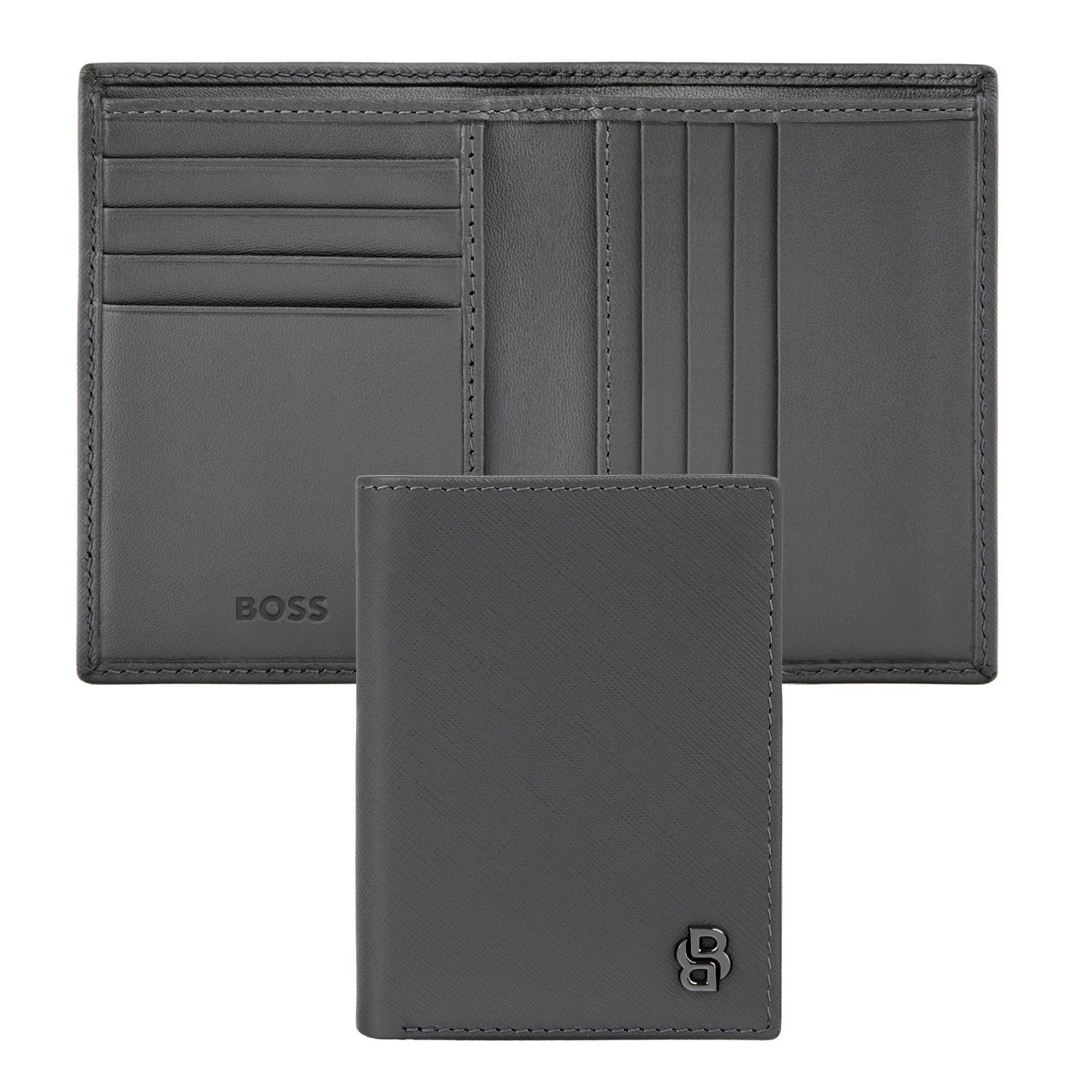 Podwójne etui na karty Double B Saffiano Grey
