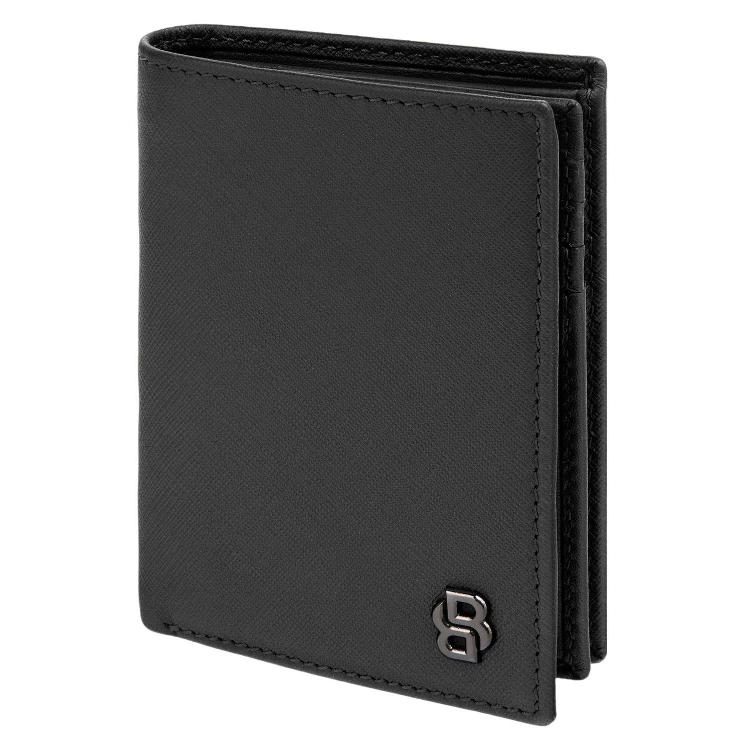 Card holder with flap and money pocket Double B Saffiano Black - obrazek 5