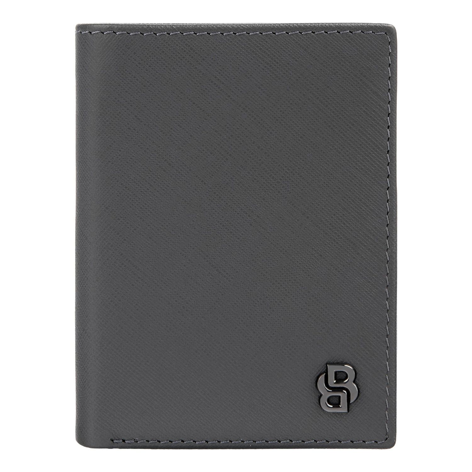 Card holder with flap and money pocket Double B Saffiano Grey - obrazek 2