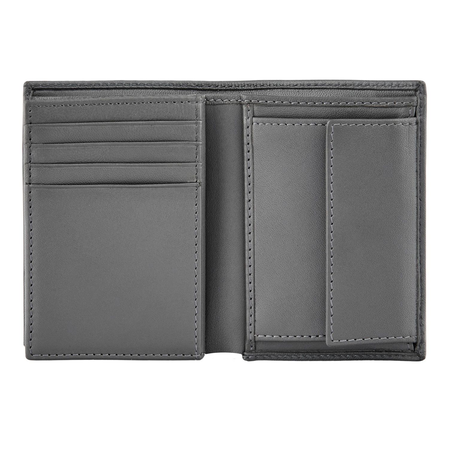 Card holder with flap and money pocket Double B Saffiano Grey - obrazek 3