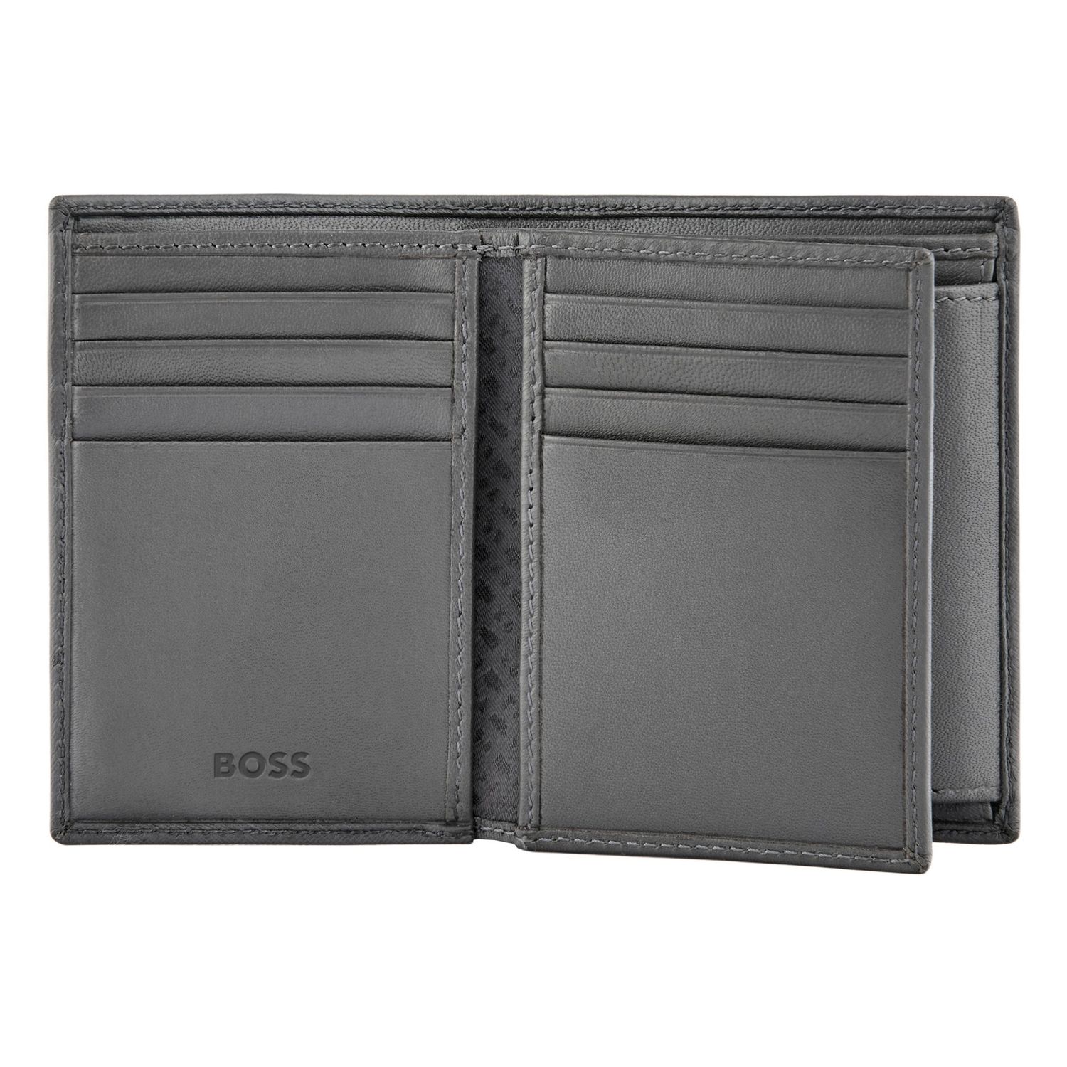 Card holder with flap and money pocket Double B Saffiano Grey - obrazek 4