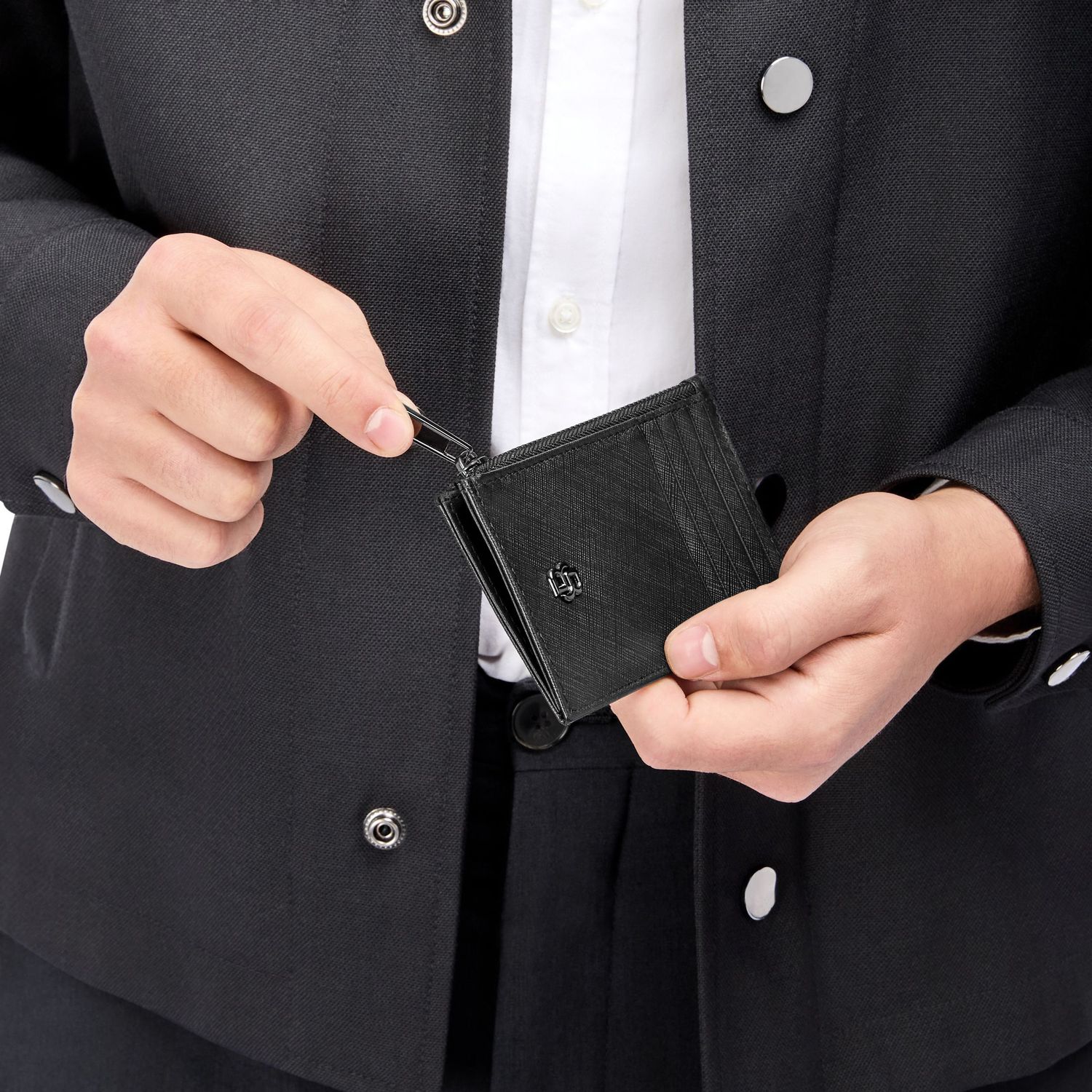 Etui na karty Double B Saffiano Black - obrazek 5