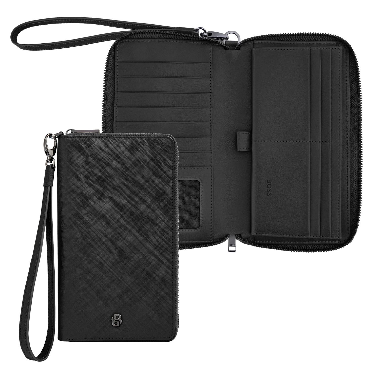 Portfel podróżny Double B Saffiano Black