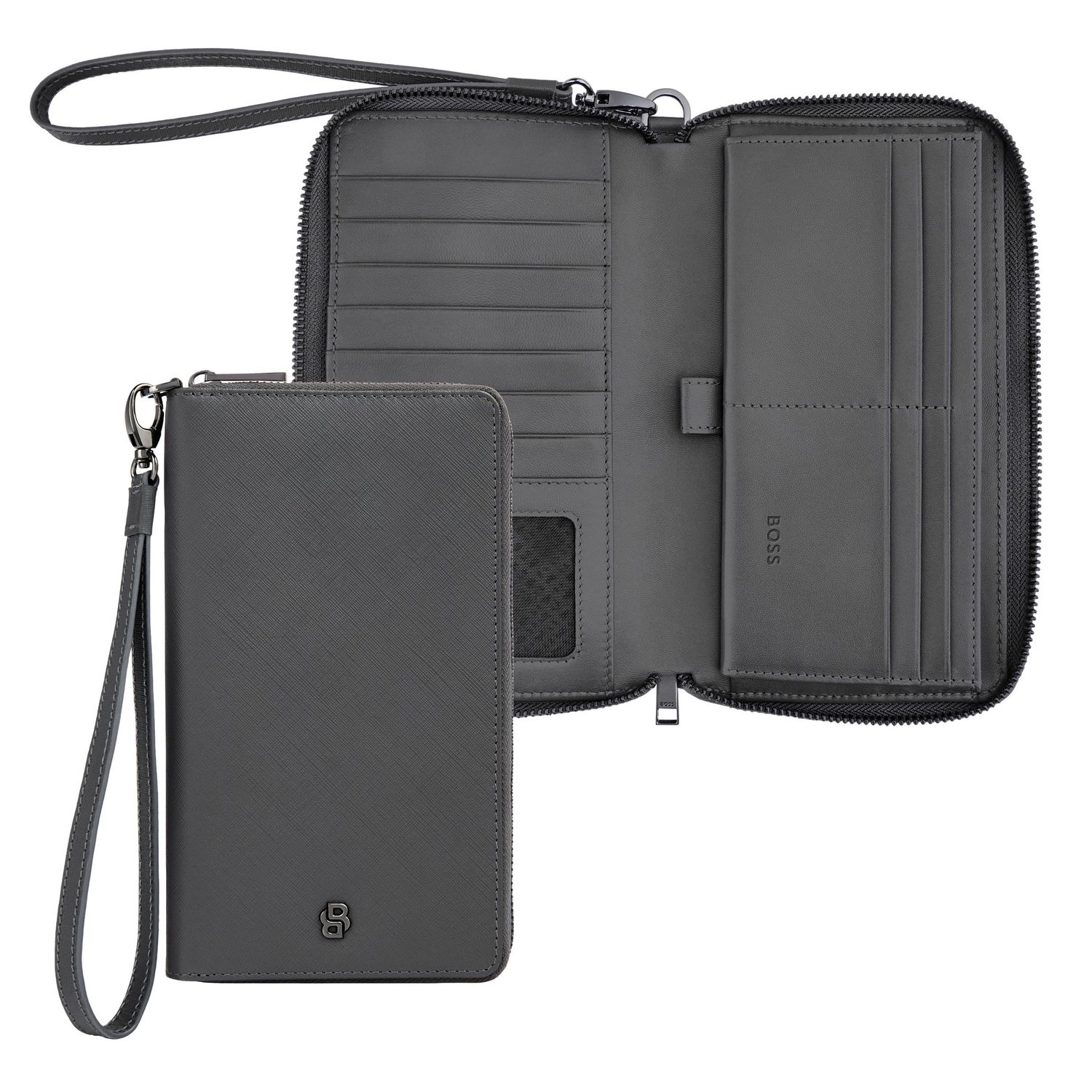 Portfel podróżny Double B Saffiano Grey