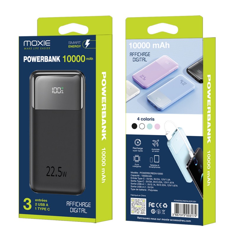 M4.4 Powerbank 10 000 mAh z wyświetlaczem Biały - obrazek 2