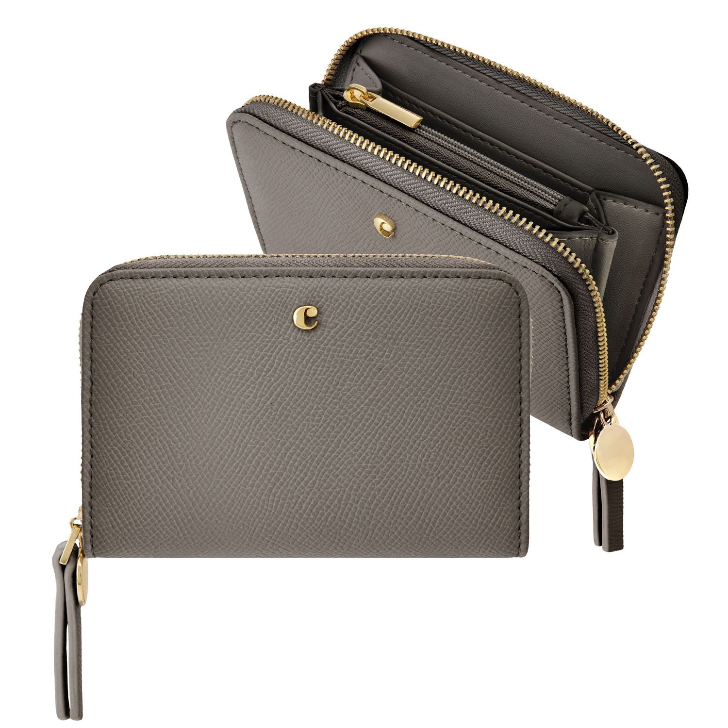 Zipped wallet Séraphine Taupe