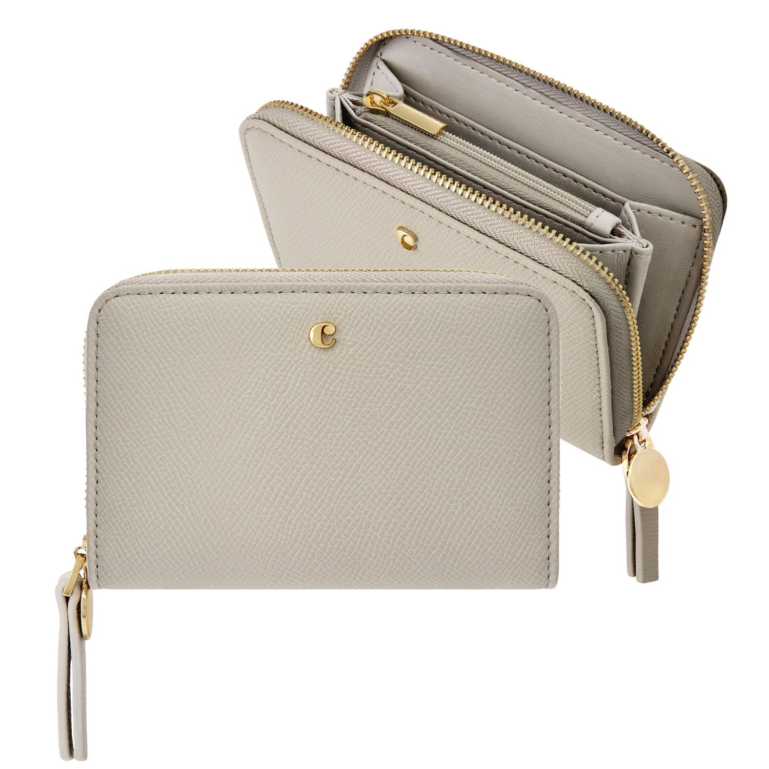 Zipped wallet Séraphine Light Grey