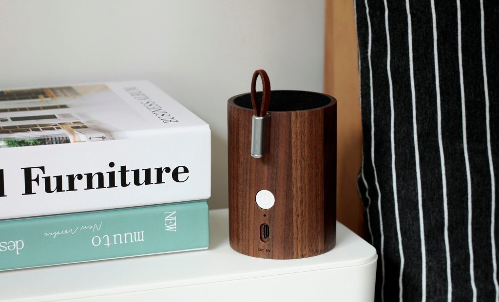 Głośnik Bluetooth Drum Light Natural Walnut - obrazek 2