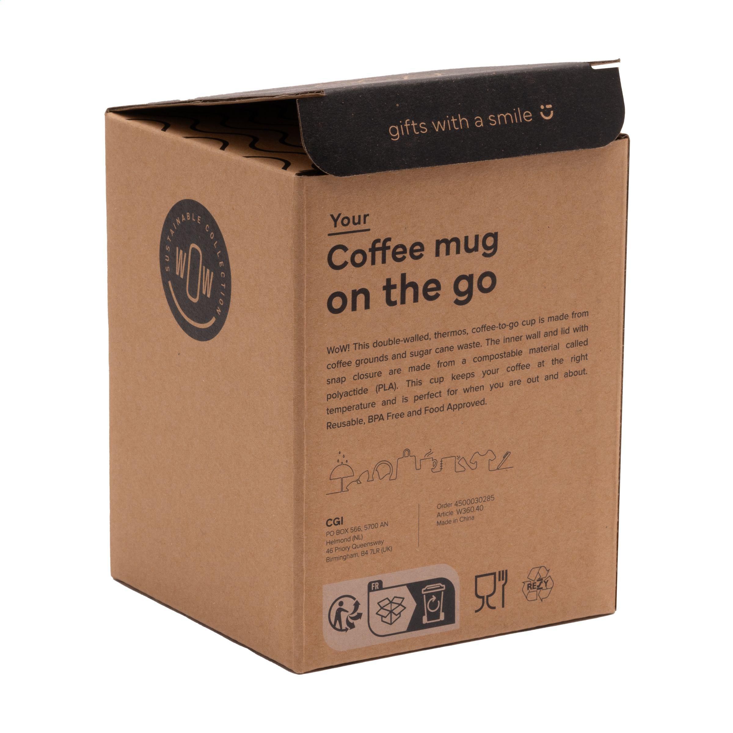 Kubek z fusów z kawy On The Go 250 ml coffee cup - obrazek 5
