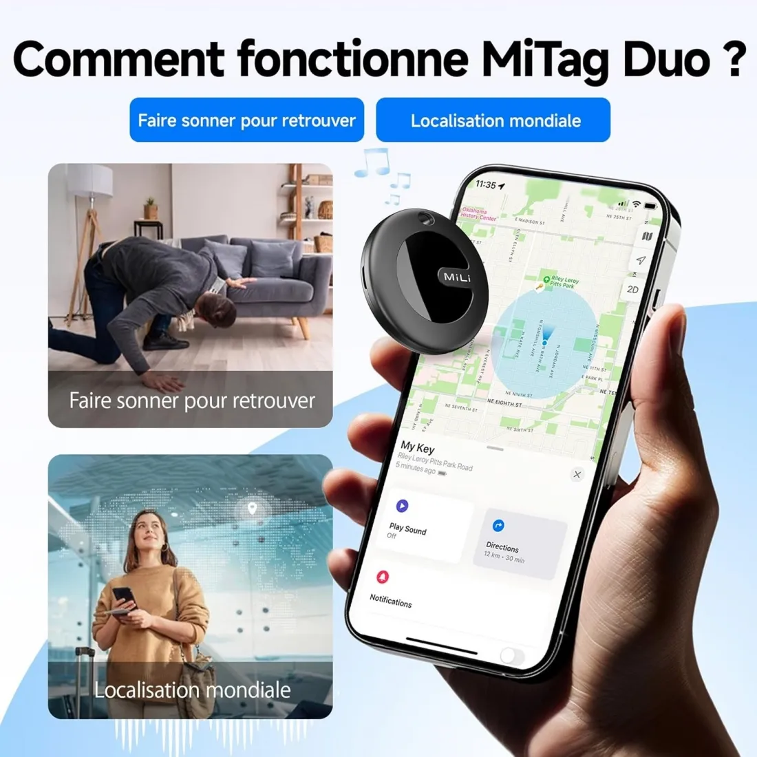 M4.20 Lokalizator Mili Tag Duo Czarny - obrazek 4