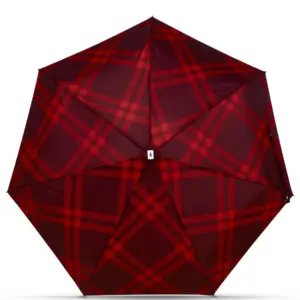 Parasol Compact Tweed & Check Tweed Bordowy-czerwony - Thumbnail Image 1