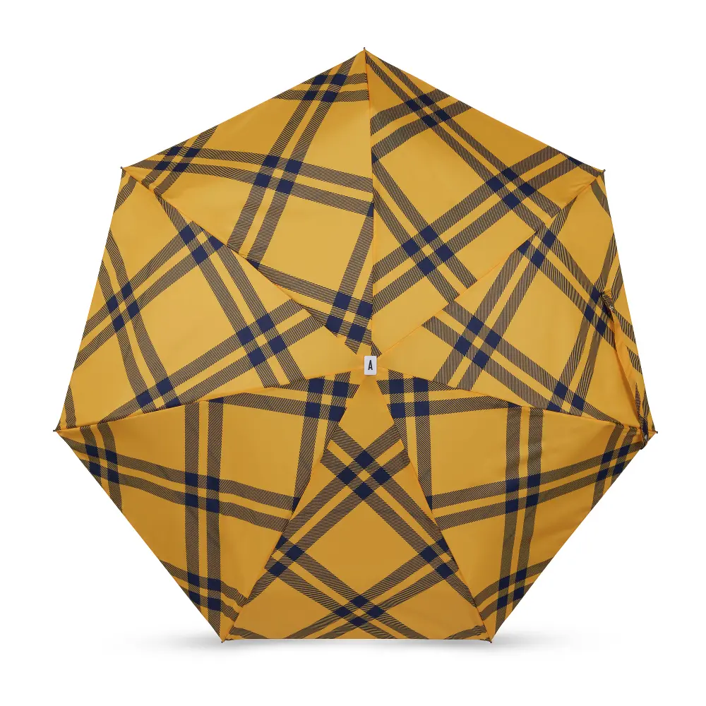 Parasol Compact Tweed & Check Tweed Granatowy-żółty