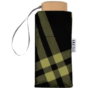 Parasol Compact Tweed & Check Tweed Czarny-zielony - Thumbnail Image 2