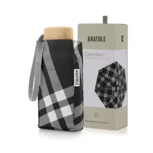 Parasol Compact Tweed & Check Tweed Czarny-szary - Thumbnail Image 3