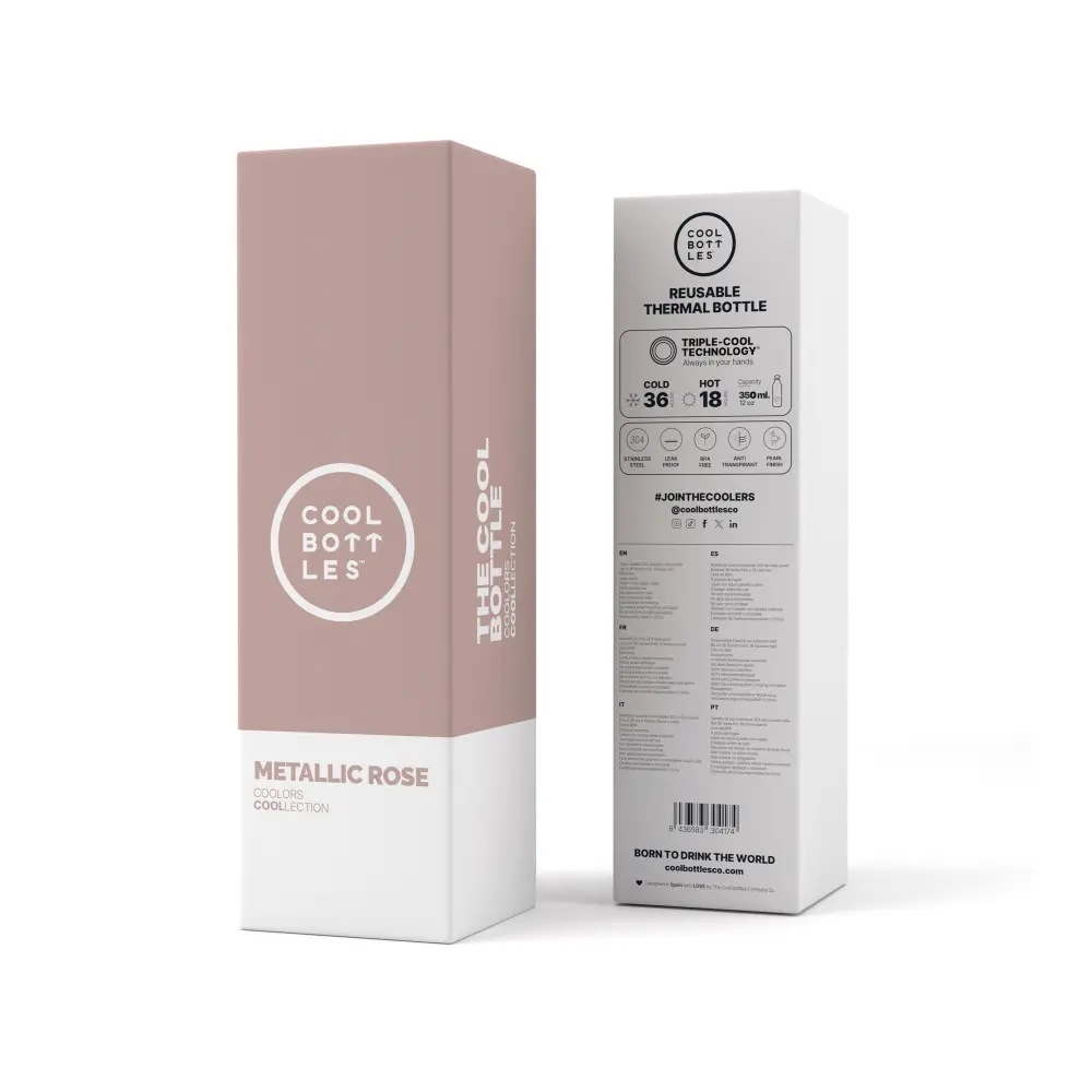 Butelka Coolors 350ml Metallic Rose - obrazek 4