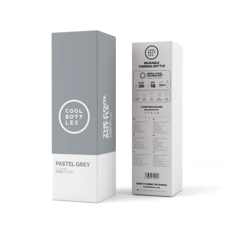 Butelka Coolors 350ml Pastel Grey - obrazek 3