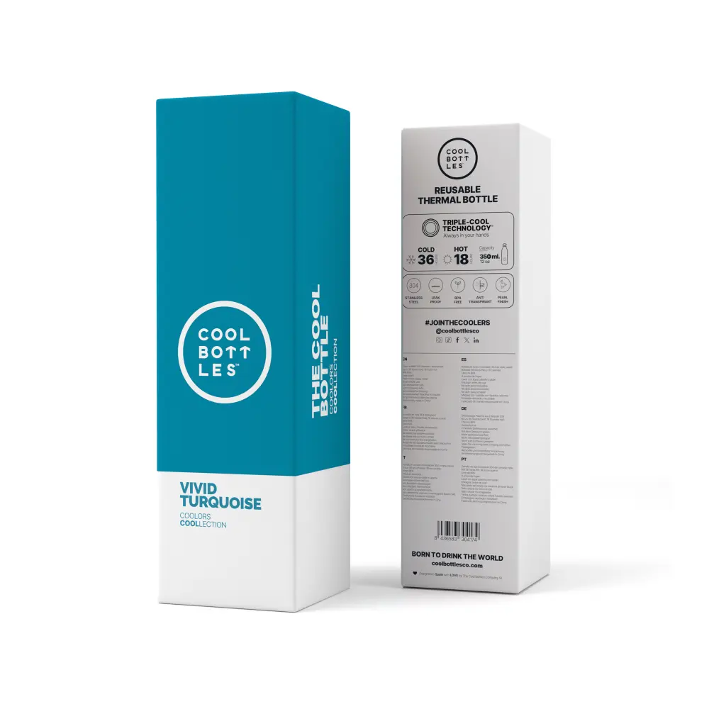 Butelka Coolors 350ml Vivid Turquoise - obrazek 2