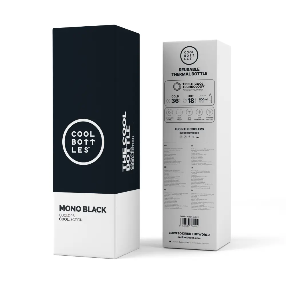 Butelka Coolors 500ml Mono Black - obrazek 2