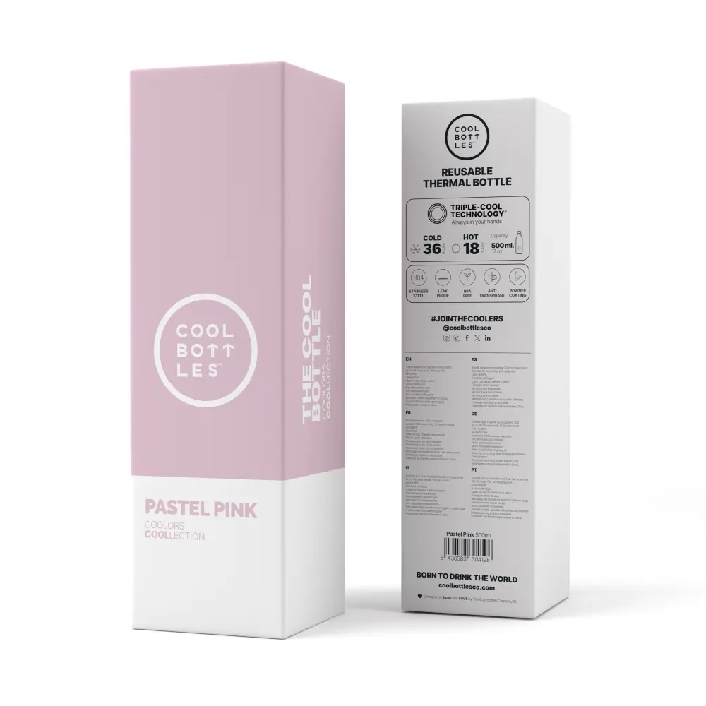Butelka Coolors 500ml Pastel Pink - obrazek 2