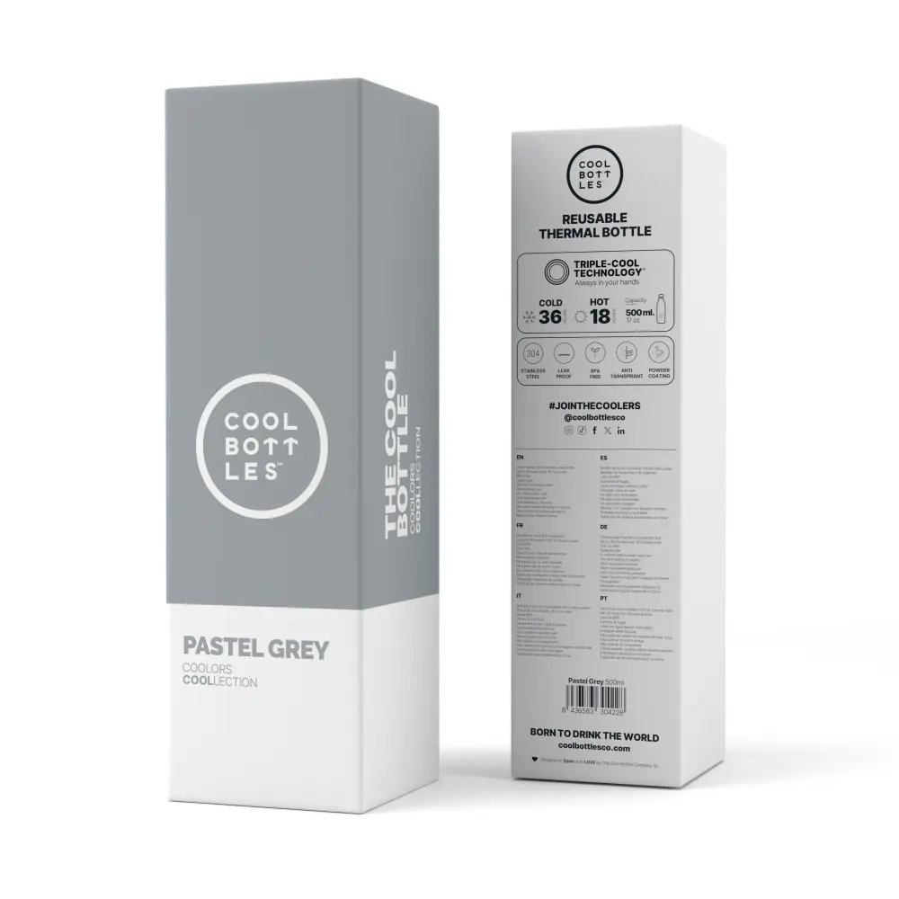 Butelka Coolors 500ml Pastel Grey - obrazek 4