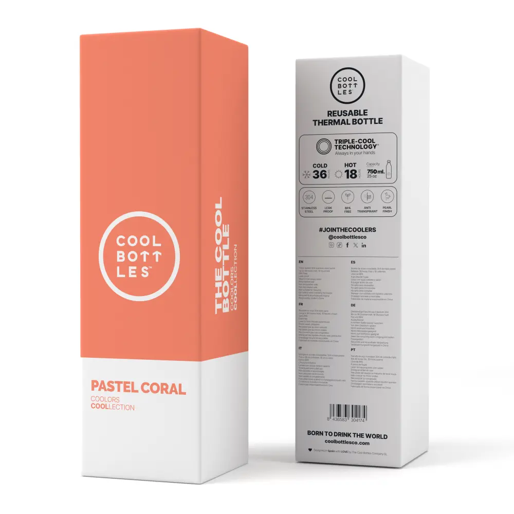 Butelka Coolors 750ml Pastel Coral - obrazek 2