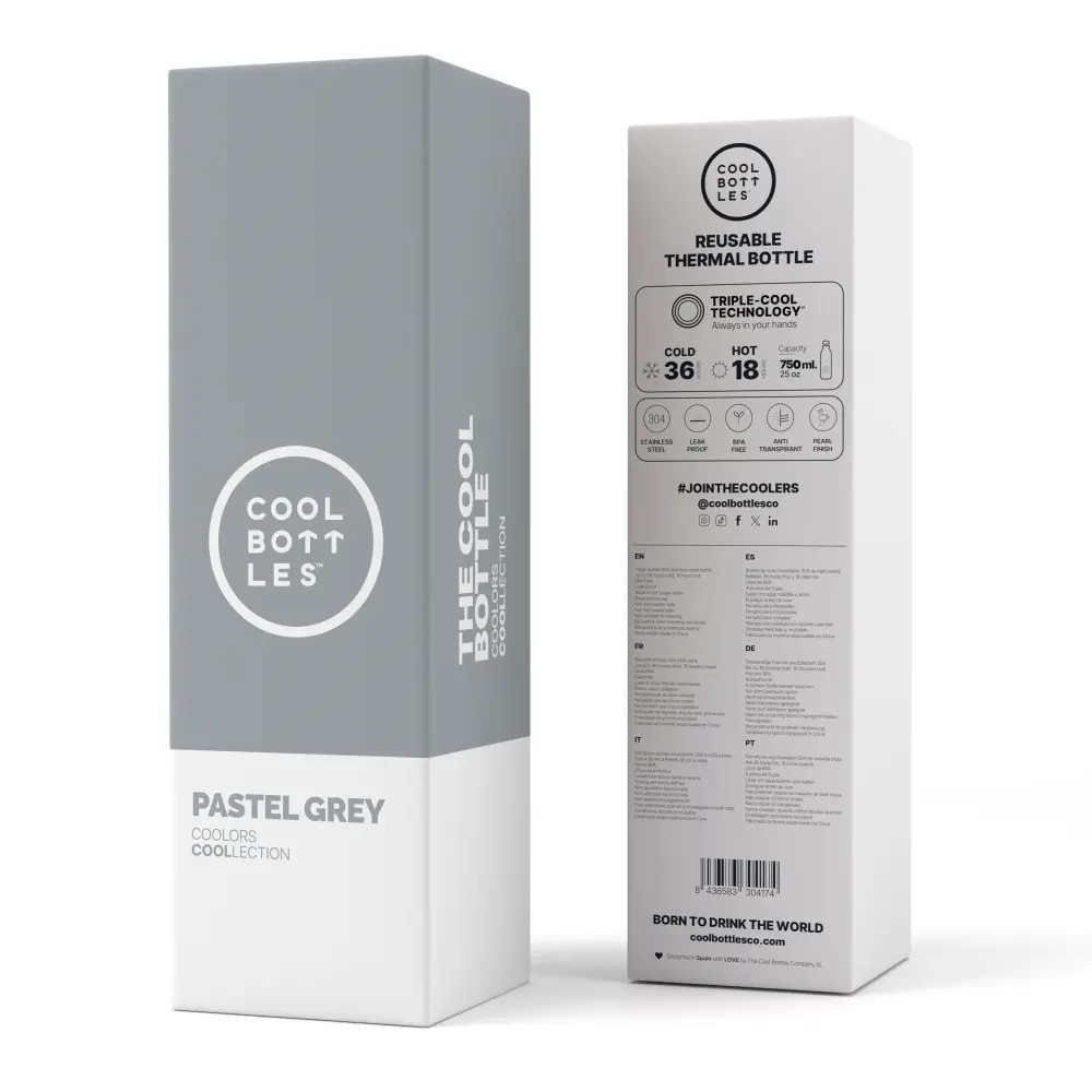 Butelka Coolors 750ml Pastel Grey - obrazek 2