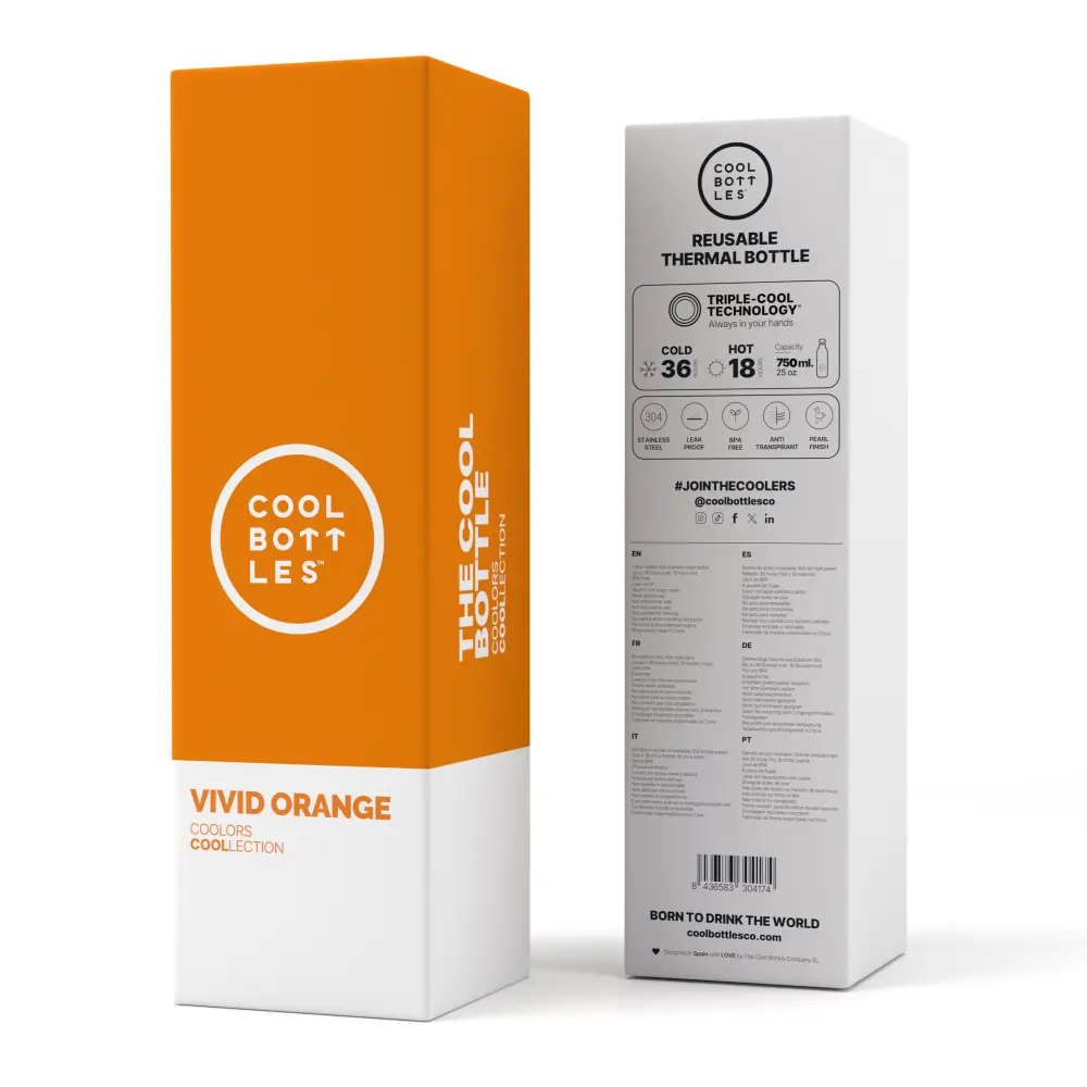 Butelka Coolors 750ml Vivid Orange - obrazek 2