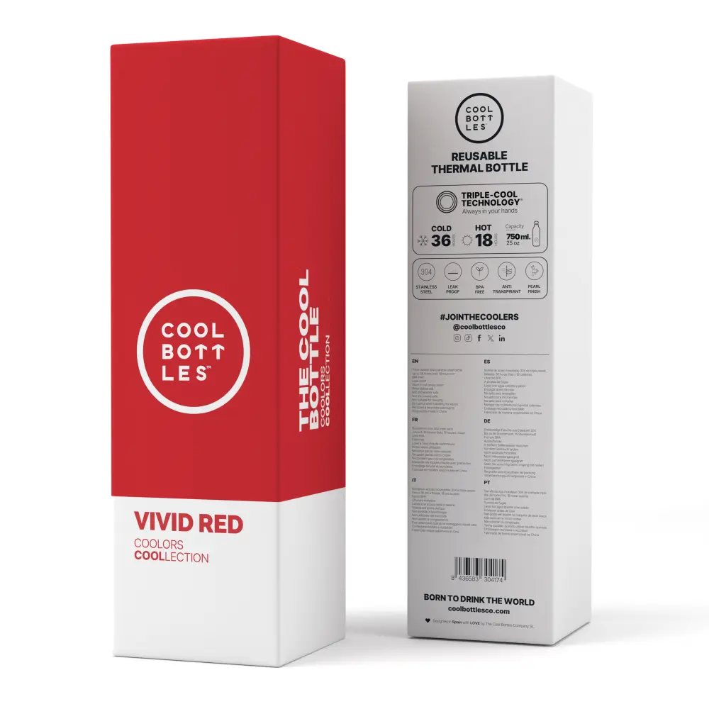 Butelka Coolors 750ml Vivid Red - obrazek 2