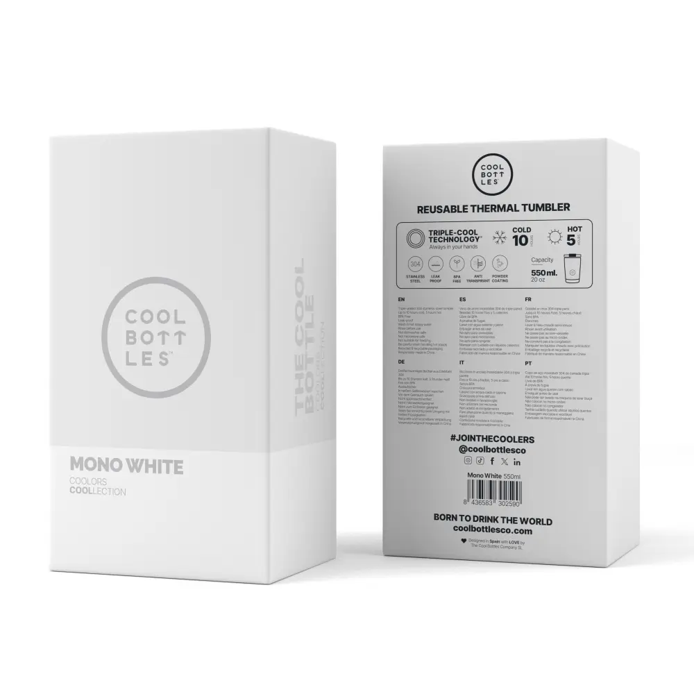 Kubek Tumblers Coolors 550ml Mono White - obrazek 2