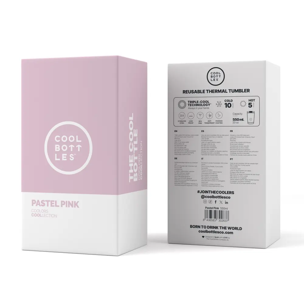 Kubek Tumblers Coolors 550ml Pastel Pink - obrazek 2