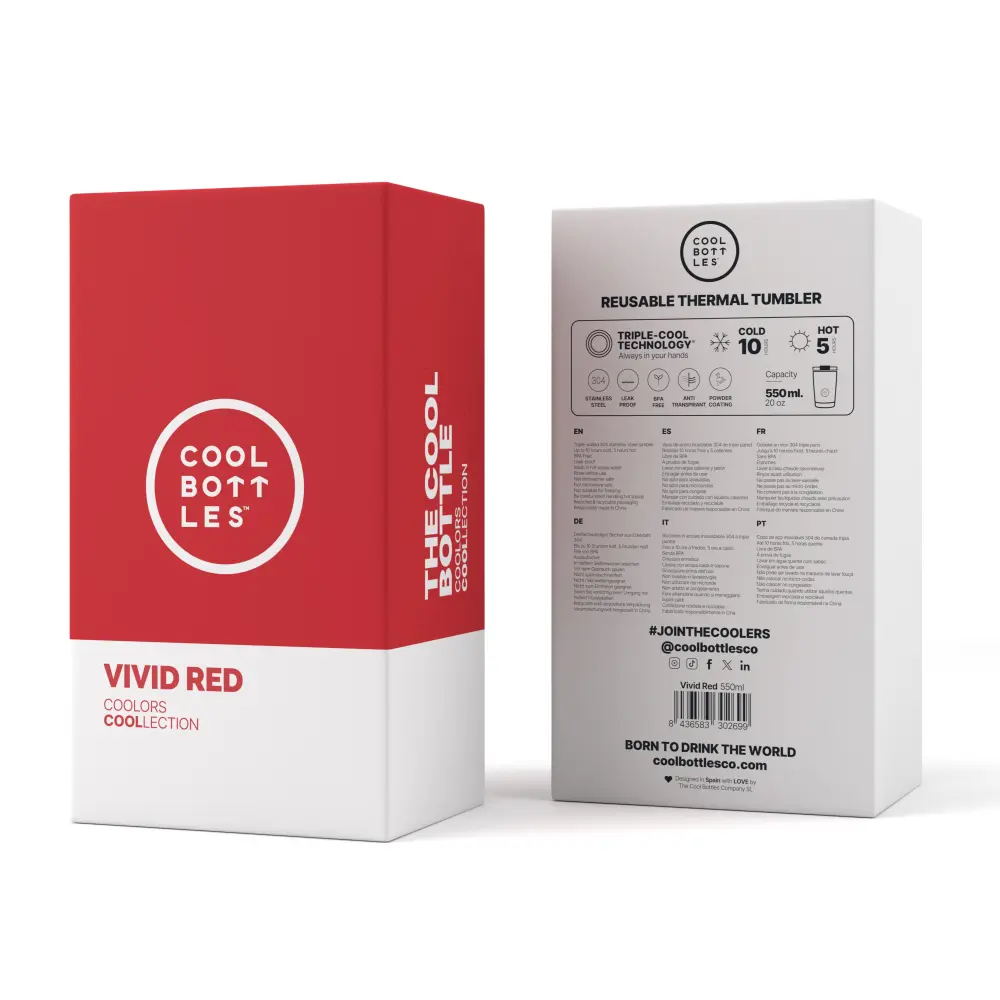 Kubek Tumblers Coolors 550ml Vivid Red - obrazek 2