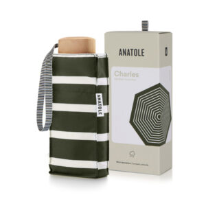 Parasol Compact Stripes Zielone paski - Thumbnail Image 4