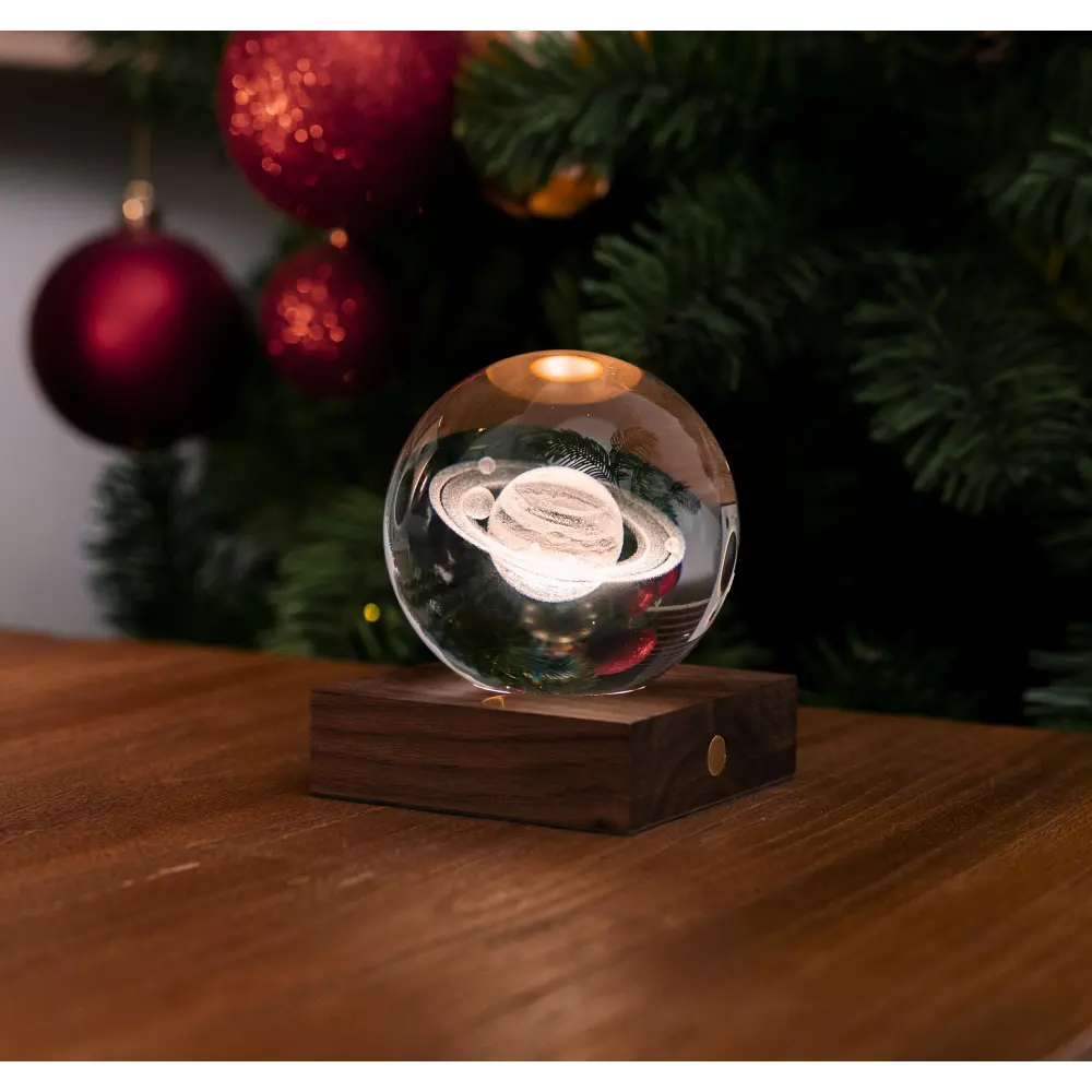 Lampa Amber Crystal 3D laser / Kolekcja kosmiczna: Saturn - obrazek 7