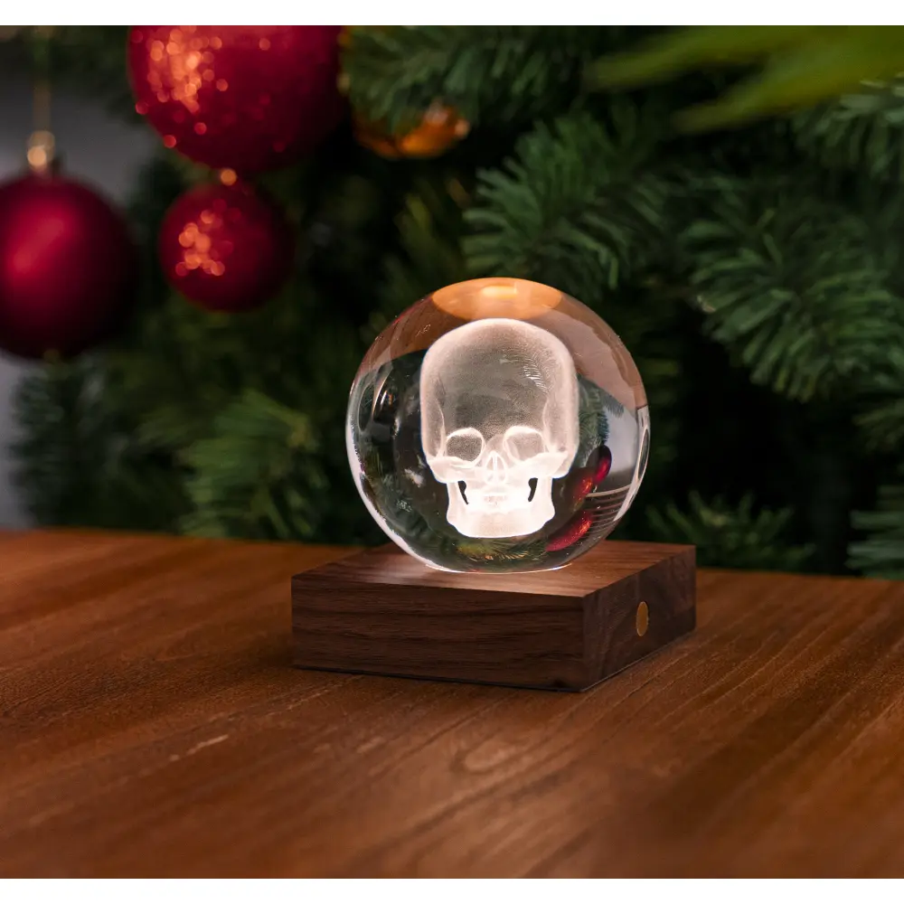 Lampa Amber Crystal 3D laser / Kolekcja przygodowa: Czaszka