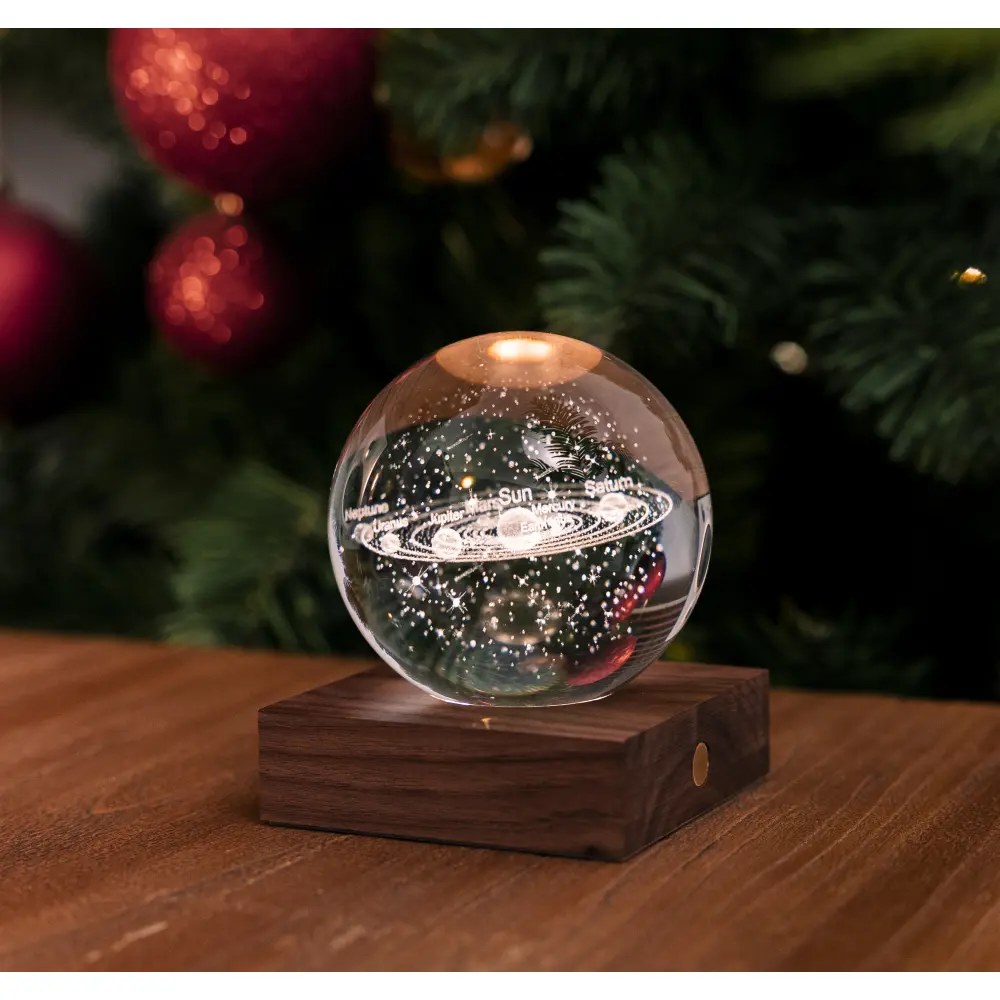 Lampa Amber Crystal 3D laser / Kolekcja kosmiczna: Układ słoneczny