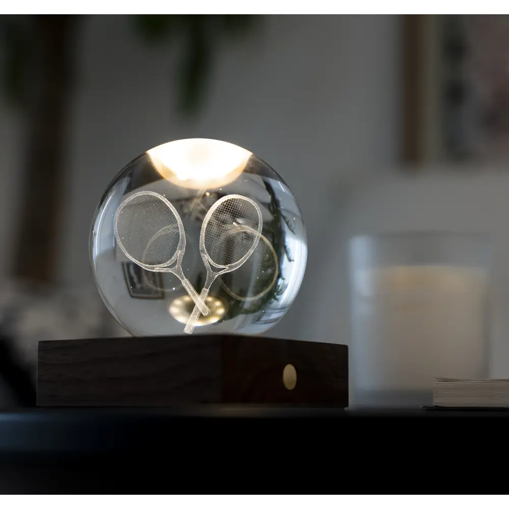 Lampa Amber Crystal 3D laser / Kolekcja sportowa: Rakieta tenisowa - obrazek 6