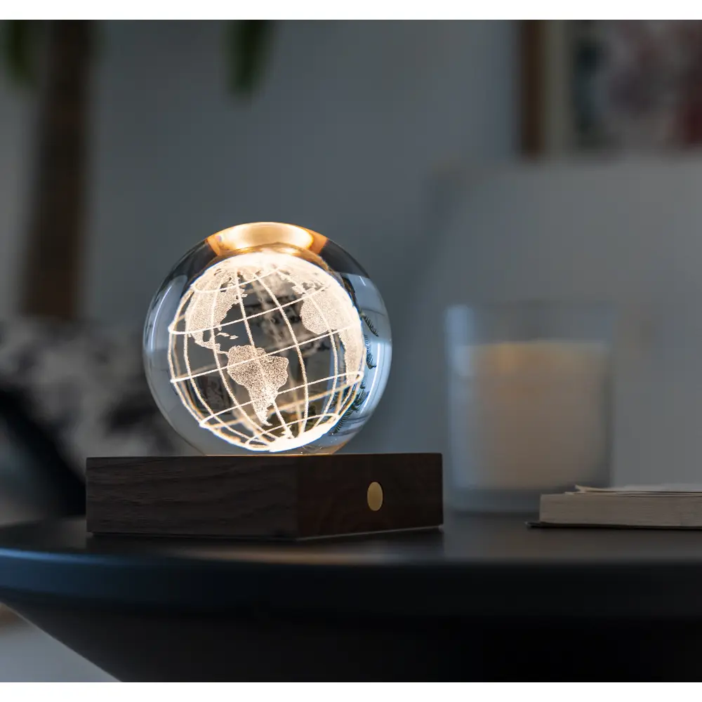Lampa Amber Crystal 3D laser / Kolekcja kosmiczna: Kula ziemska - obrazek 6