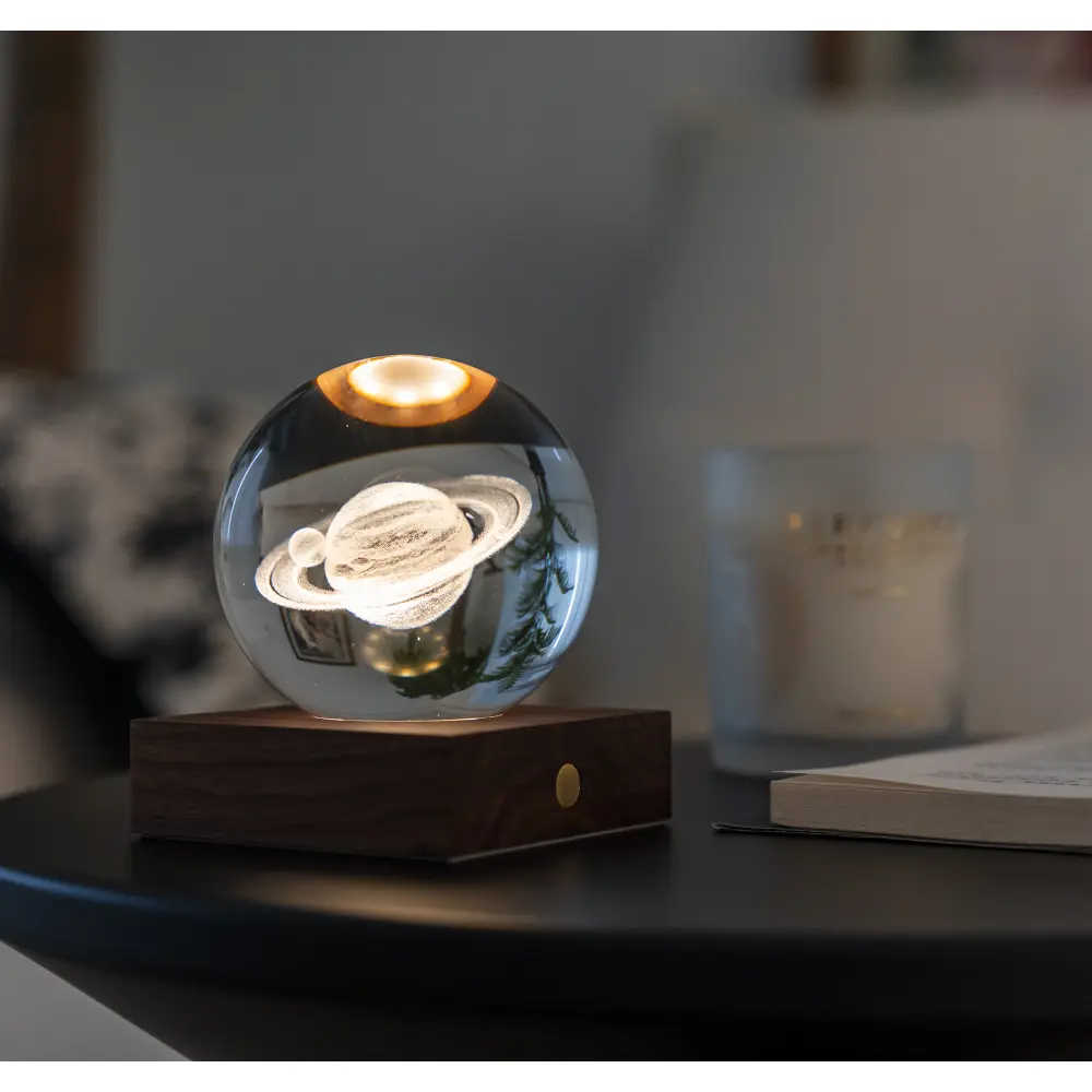 Lampa Amber Crystal 3D laser / Kolekcja kosmiczna: Saturn - obrazek 6