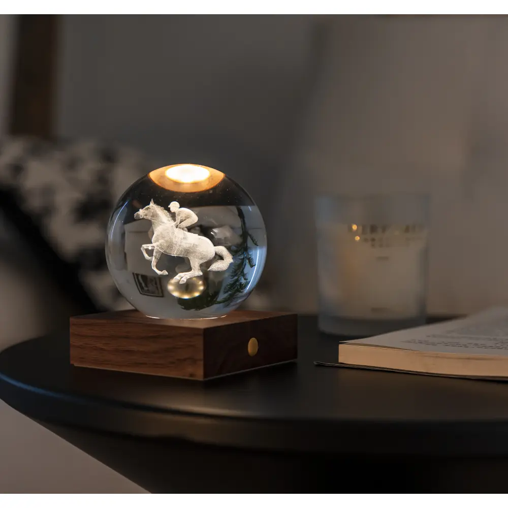 Lampa Amber Crystal 3D laser / Kolekcja sportowa: Wyścigi konne - obrazek 6