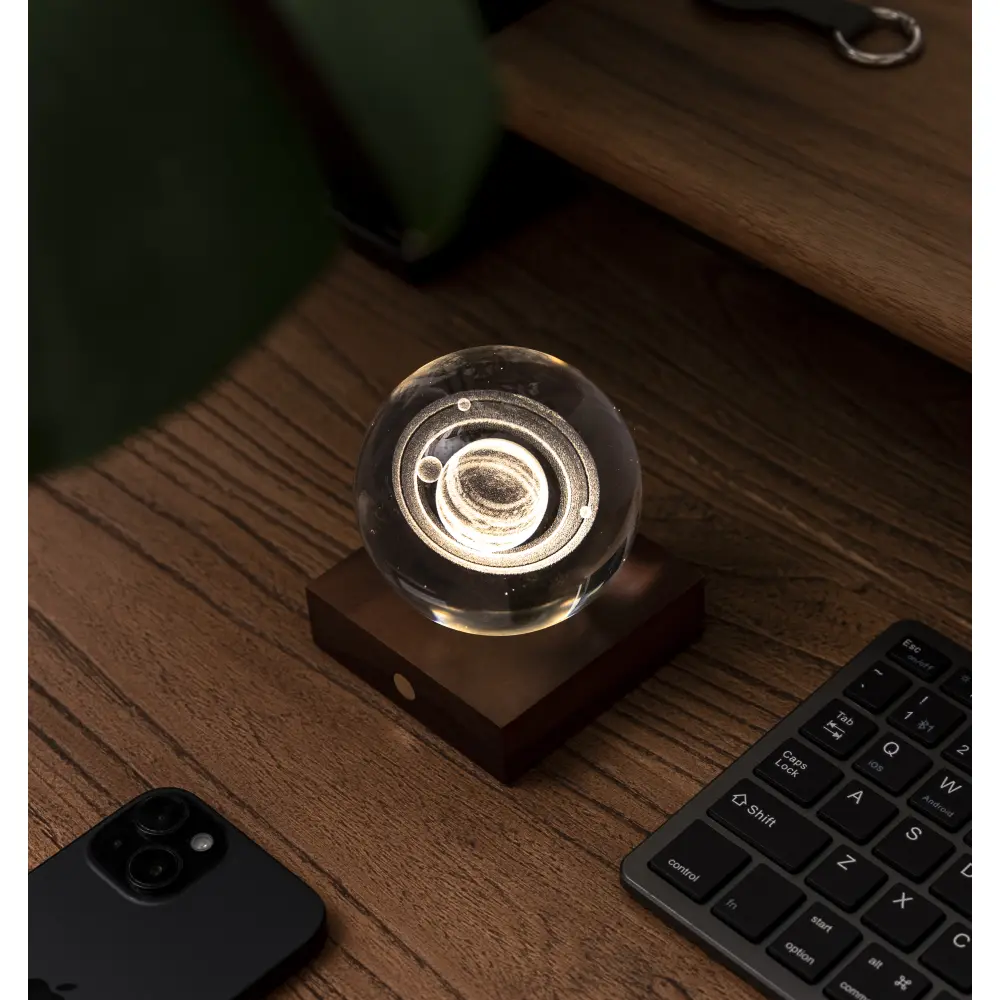 Lampa Amber Crystal 3D laser / Kolekcja kosmiczna: Saturn - obrazek 5