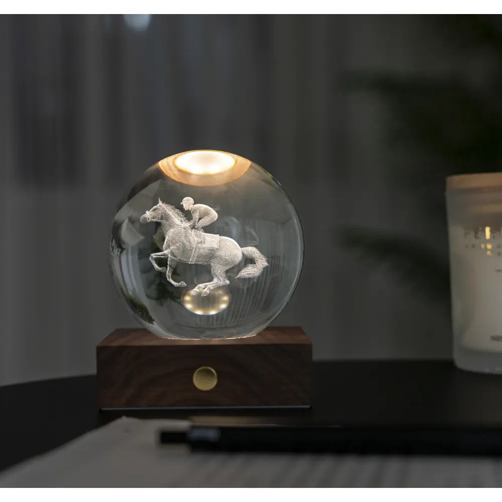 Lampa Amber Crystal 3D laser / Kolekcja sportowa: Wyścigi konne - obrazek 4