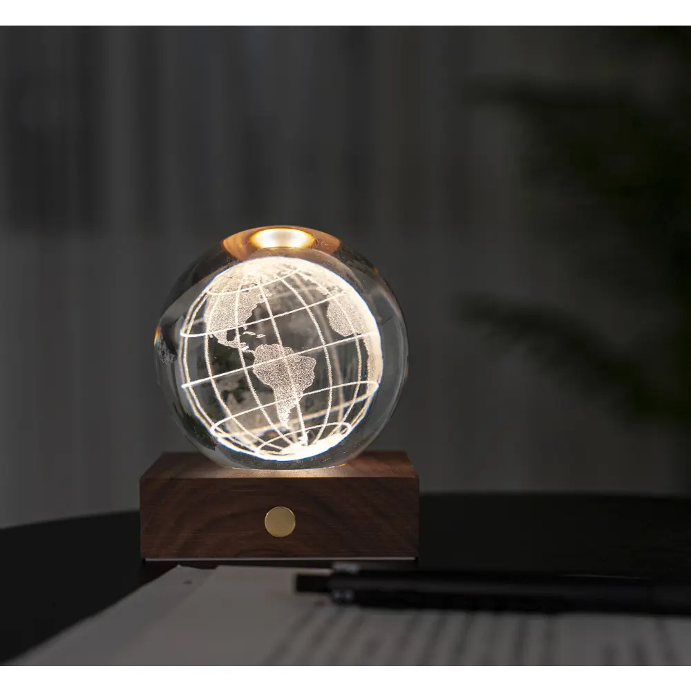 Lampa Amber Crystal 3D laser / Kolekcja kosmiczna: Kula ziemska - obrazek 4