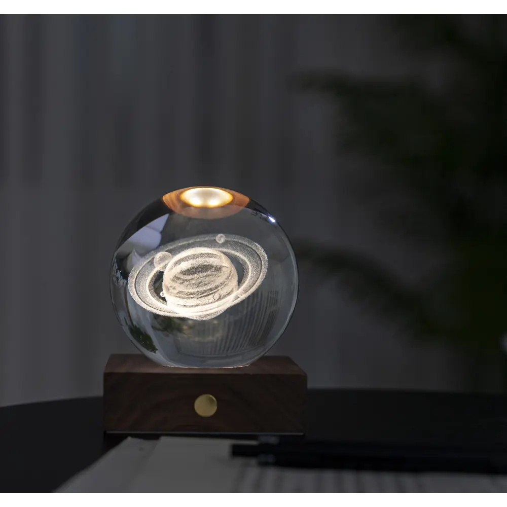 Lampa Amber Crystal 3D laser / Kolekcja kosmiczna: Saturn - obrazek 4